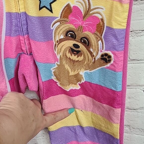 Girls JoJo Siwa Bow Bow Rainbow Hooded One-Piece Fleece Union Suit Pajamas Small - Picture 5 of 8
